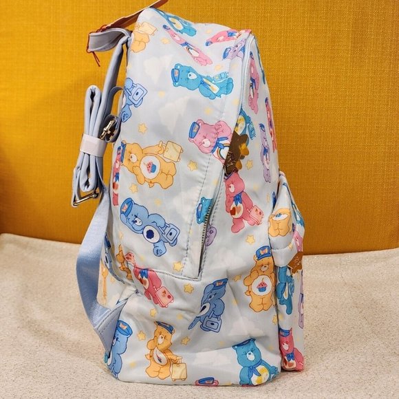Cakeworthy Care Bears Airline Travel Causal Silky Polyester Blue Backpack NEW main image 10